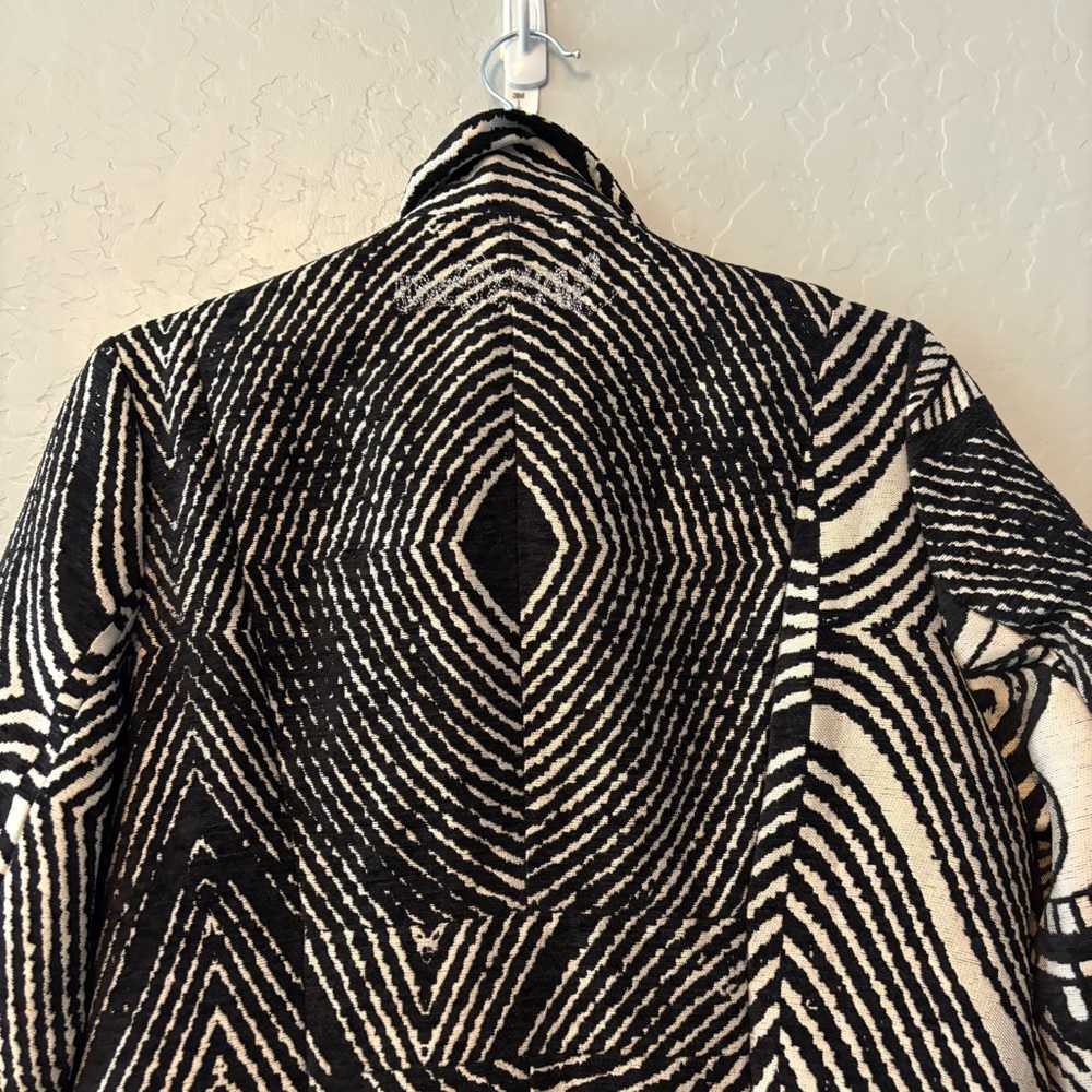 Desigual designer tapestry black white red we love jacket coat RARE size 10 NEW - Picture 13 of 16